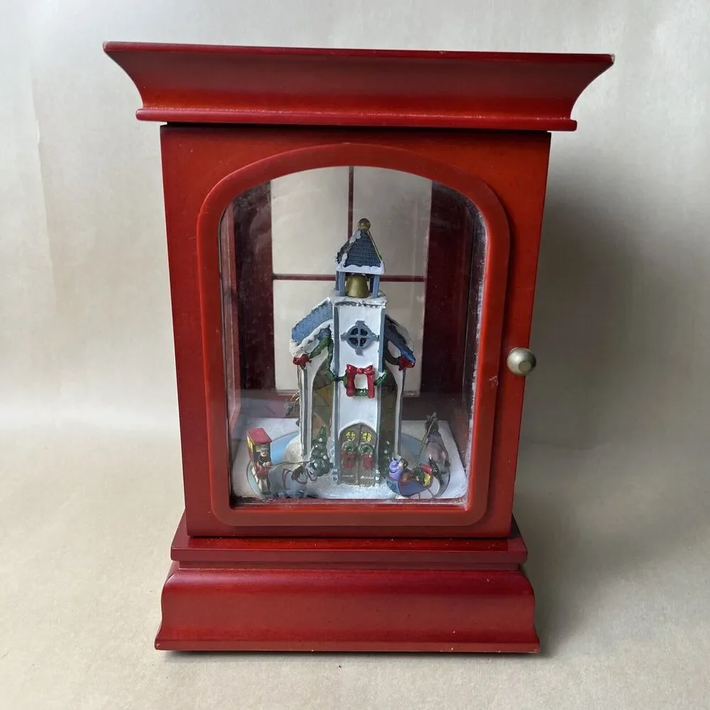 2009 Mr. Christmas Musical Animated Lighted Church Curio Cabinet 30 Songs w/cord